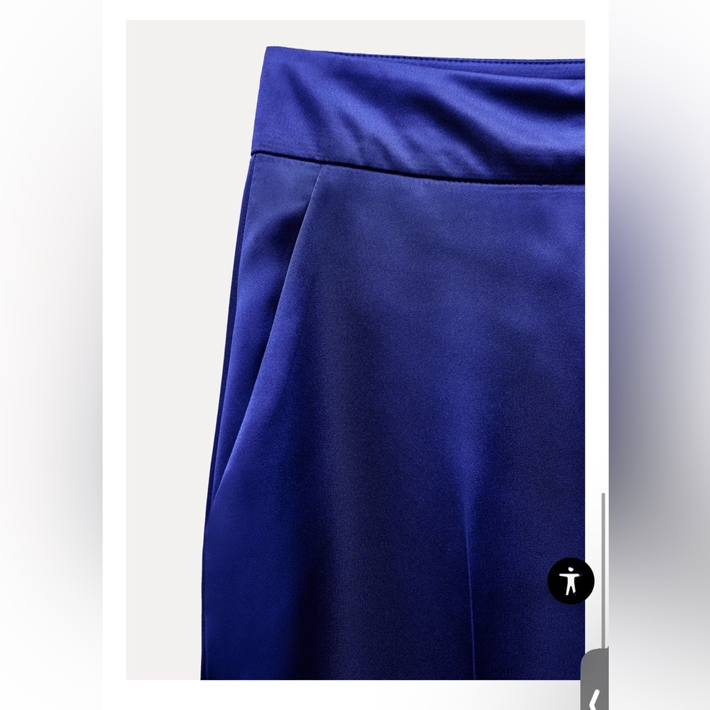 Zara Royal Blue Wide Leg Pants - Picture 5 of 14